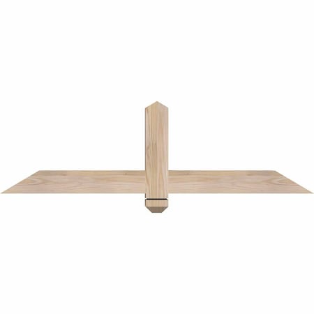 Ekena Millwork Eugene Smooth Timber Gable Bracket, Douglas Fir, 48"W x 14"H x 3 1/2"D x 3 1/2"F, 7/12 Pitch GBW048X14X0404EUG00SDF